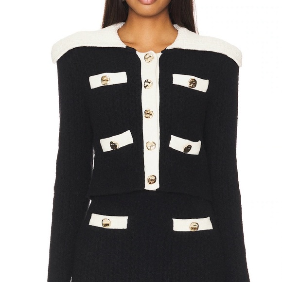 Self-Portrait alpaca blend knit cardigan - Picture 2 of 12